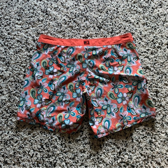 Maui Rippers Orange Abstract Floral Print Lightweight Stretch Board Shorts 16 - Picture 10 of 12